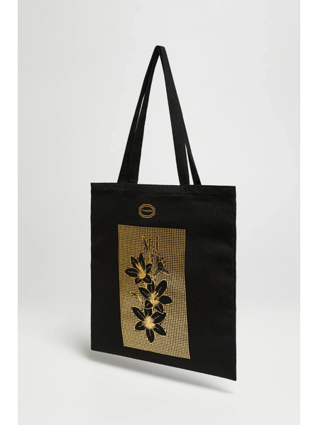 Moodo Crna shopping torba s printom Moodo