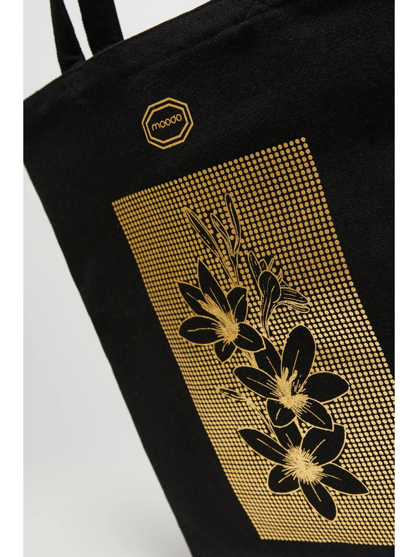 Moodo Crna shopping torba s printom Moodo
