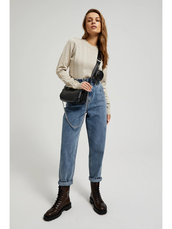 Moodo Dvostruka torba s efektom zmijske kože crna Moodo