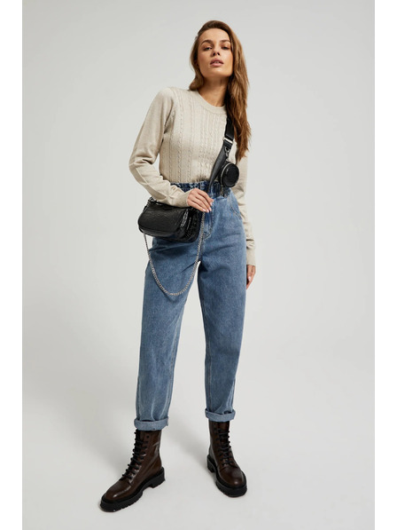 Moodo Dvostruka torba s efektom zmijske kože crna Moodo