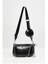 Moodo Dvostruka torba s efektom zmijske kože crna Moodo