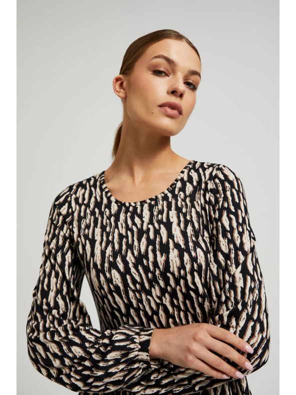 Moodo Smeđe haljine s napuhnutim rukavima Moodo