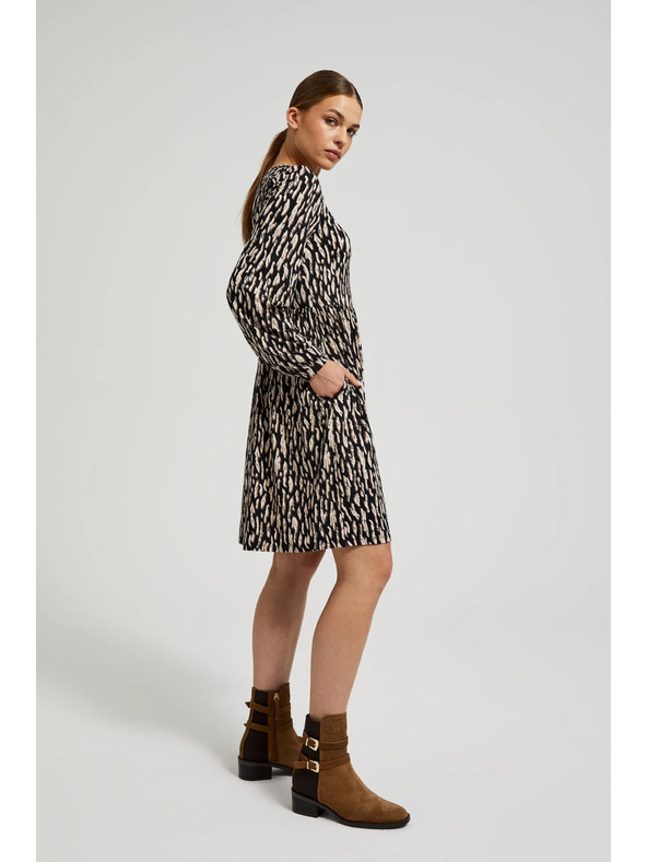 Moodo Smeđe haljine s napuhnutim rukavima Moodo