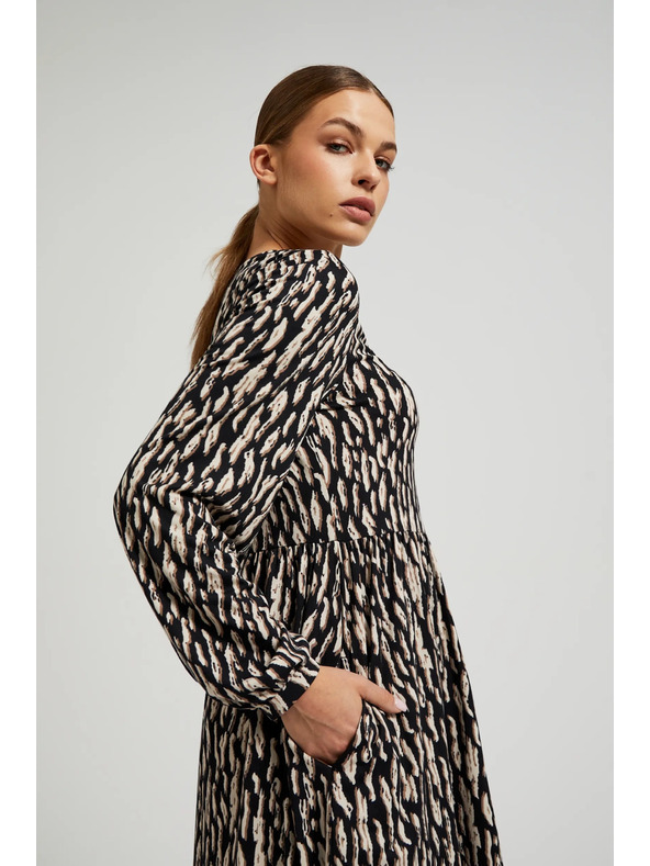 Moodo Smeđe haljine s napuhnutim rukavima Moodo