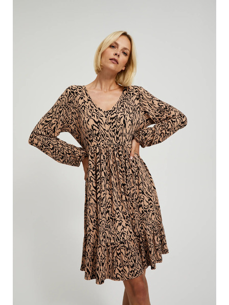 Moodo Smeđe haljine s životinjskim uzorkom Moodo