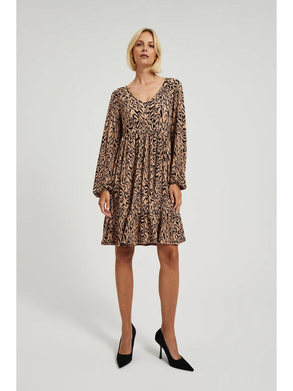 Moodo Smeđe haljine s životinjskim uzorkom Moodo
