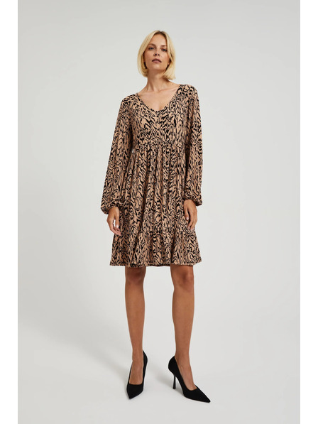 Moodo Smeđe haljine s životinjskim uzorkom Moodo
