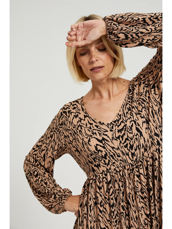 Moodo Smeđe haljine s životinjskim uzorkom Moodo