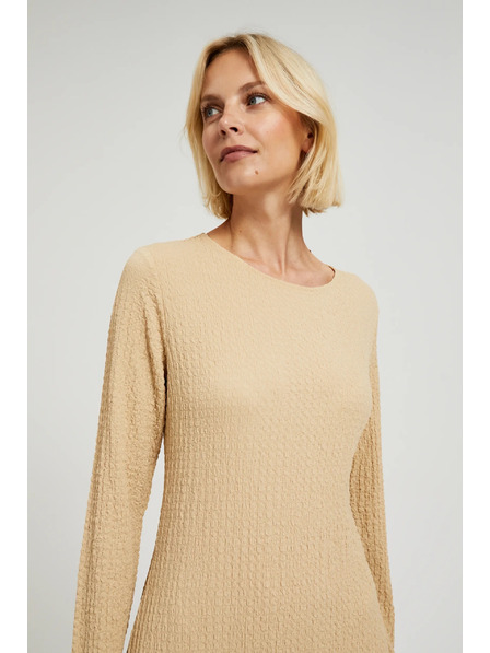 Moodo Bež midi haljine s dugim rukavima Moodo