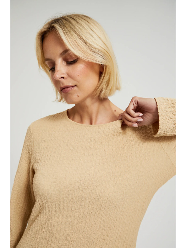 Moodo Bež midi haljine s dugim rukavima Moodo