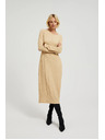 Moodo Bež midi haljine s dugim rukavima Moodo