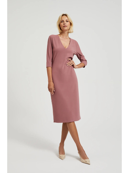 Moodo Glatke haljine u V izrezu puder ružičaste Moodo