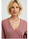 Moodo Glatke haljine u V izrezu puder ružičaste Moodo