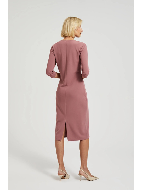 Moodo Glatke haljine u V izrezu puder ružičaste Moodo