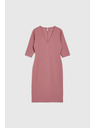Moodo Glatke haljine u V izrezu puder ružičaste Moodo