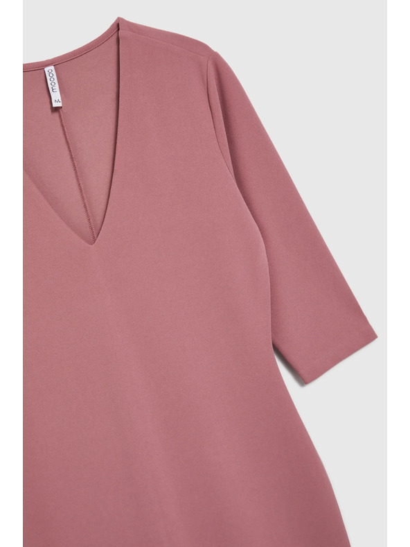 Moodo Glatke haljine u V izrezu puder ružičaste Moodo