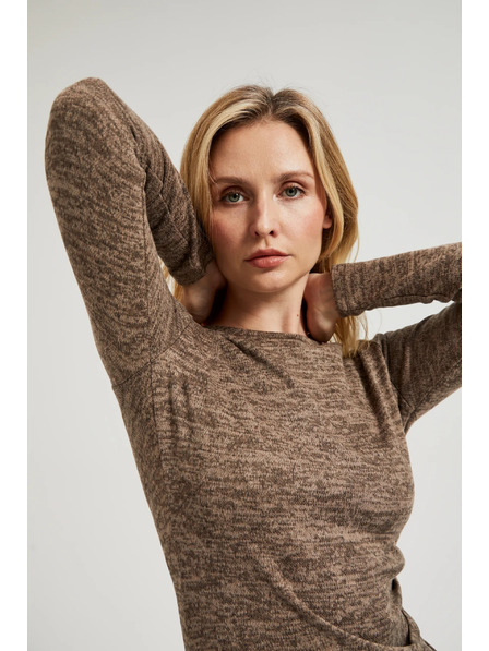 Moodo Smeđe midi haljine s naborima Moodo