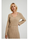 Moodo Rebraste midi haljine bež Moodo