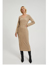 Moodo Rebraste midi haljine bež Moodo