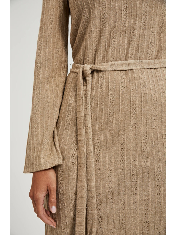 Moodo Rebraste midi haljine bež Moodo