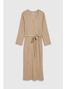 Moodo Rebraste midi haljine bež Moodo