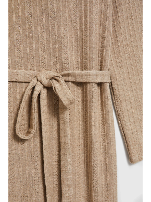 Moodo Rebraste midi haljine bež Moodo