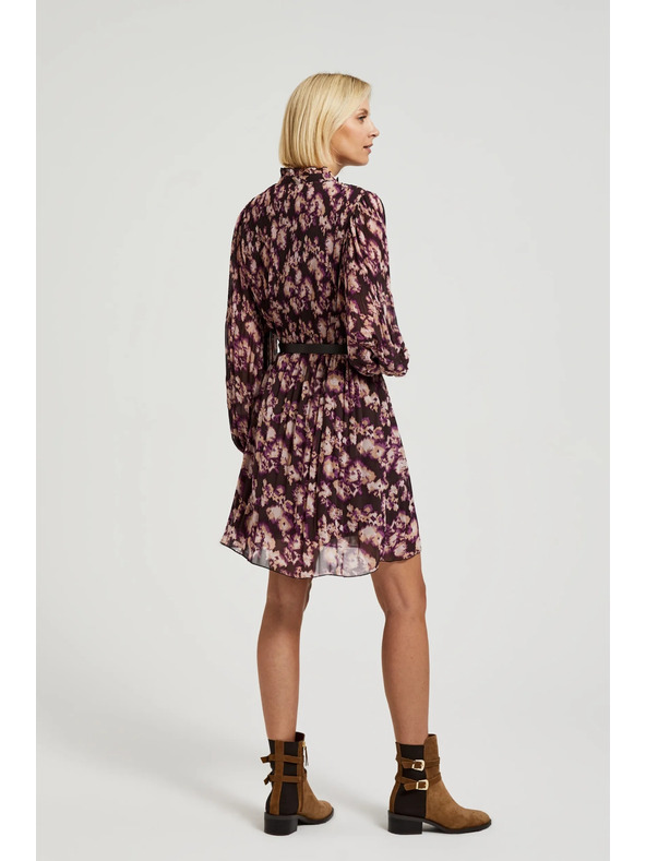 Moodo Plisirane haljine s pojasom smeđe Moodo