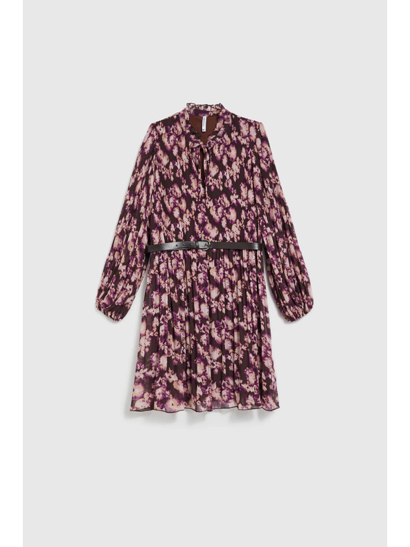 Moodo Plisirane haljine s pojasom smeđe Moodo