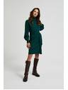 Moodo Zelene pletene haljine s rolkom i napuhnutim rukavima Moodo