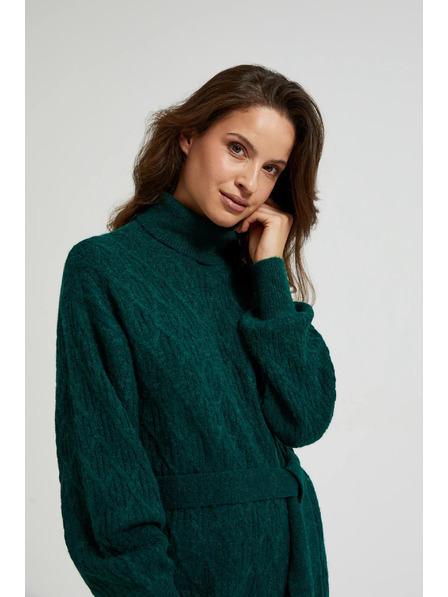 Moodo Zelene pletene haljine s rolkom i napuhnutim rukavima Moodo