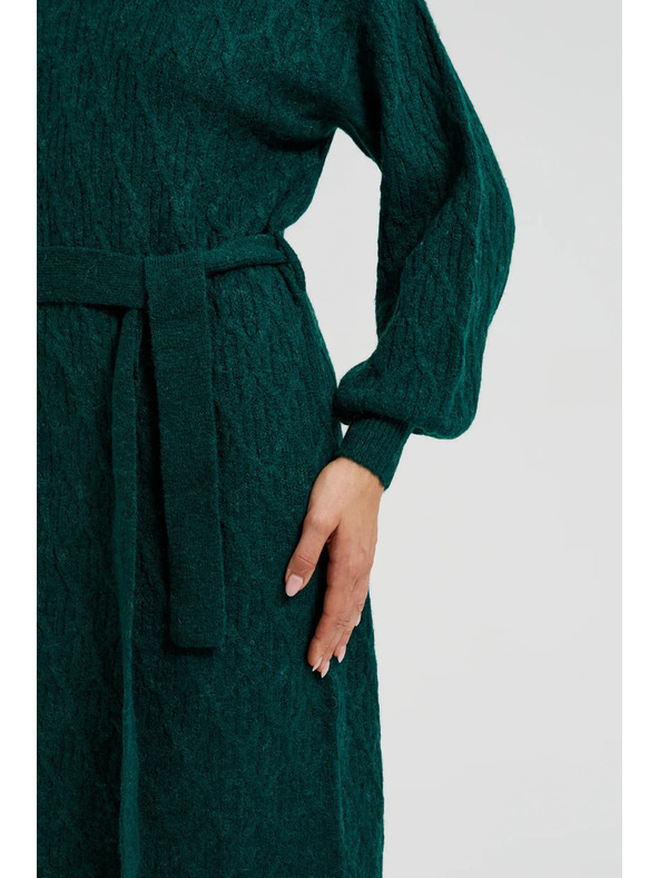 Moodo Zelene pletene haljine s rolkom i napuhnutim rukavima Moodo