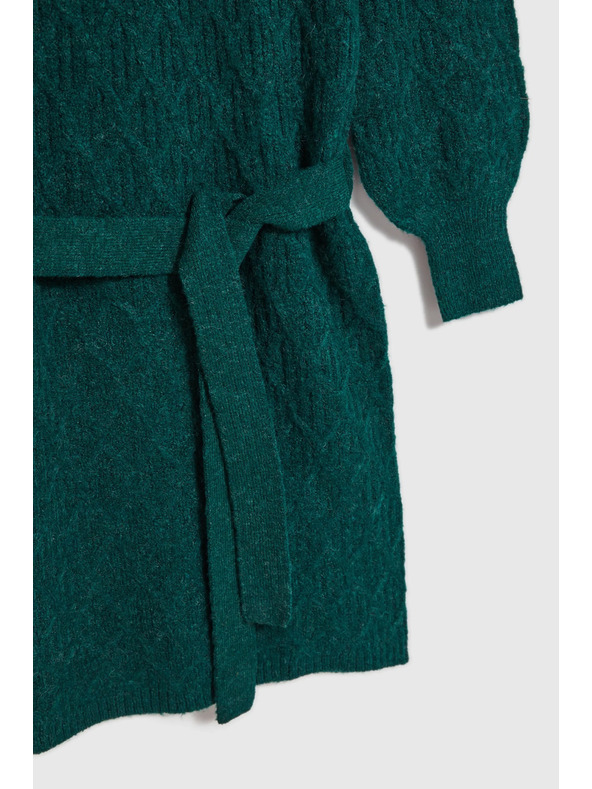 Moodo Zelene pletene haljine s rolkom i napuhnutim rukavima Moodo