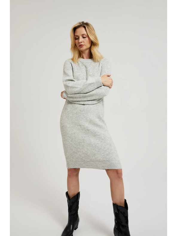 Moodo Jednostavne sive pletene haljine Moodo
