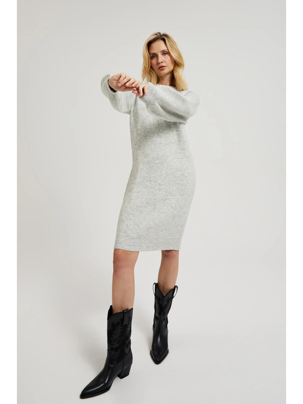 Moodo Jednostavne sive pletene haljine Moodo