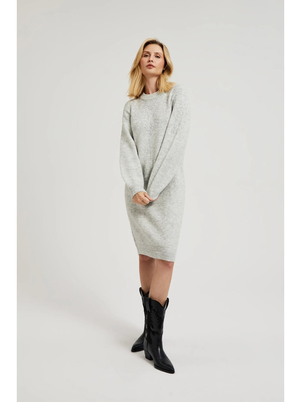 Moodo Jednostavne sive pletene haljine Moodo