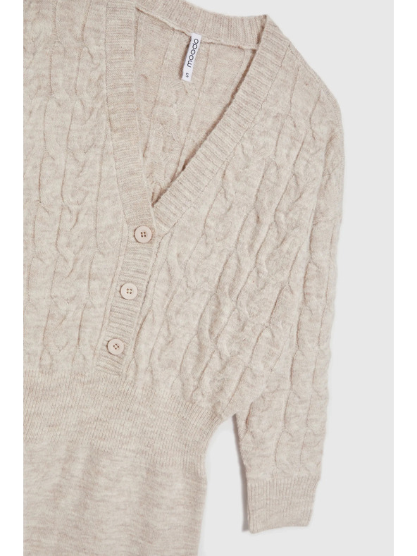 Moodo Pletene bež haljine ukrašene gumbima Moodo