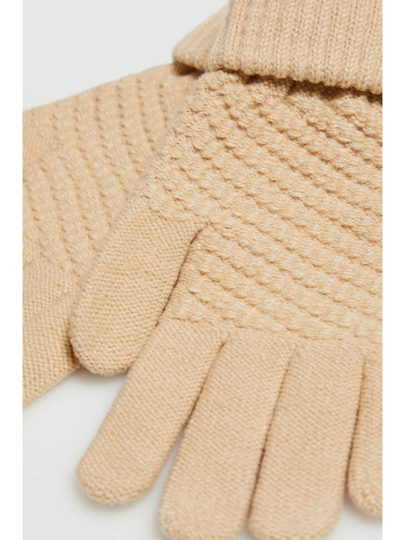 Moodo Pletene bež rukavice Moodo