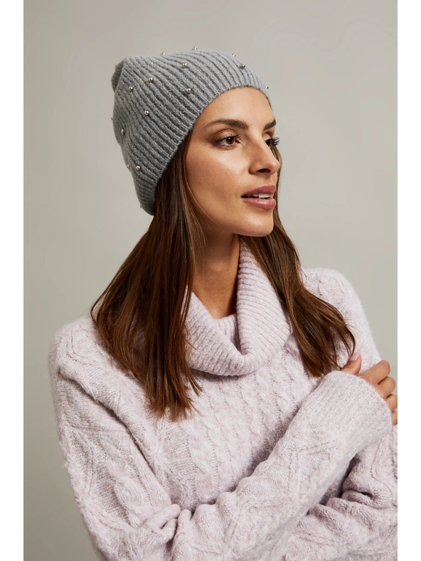 Moodo Rebrasta kapa s perlicama siva Moodo