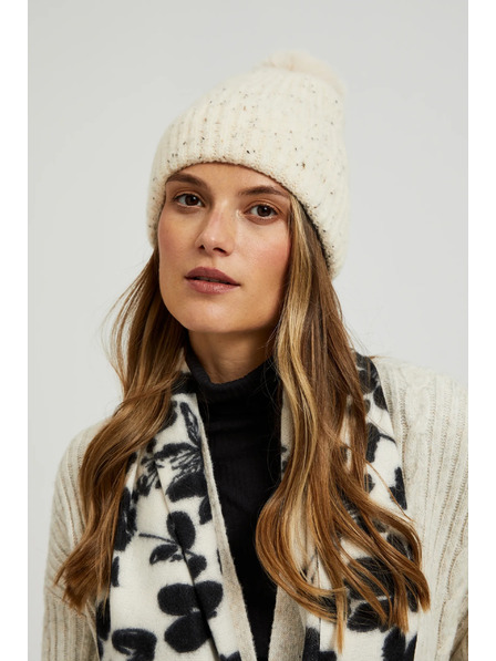 Moodo Topla kapa s pomponom bež Moodo