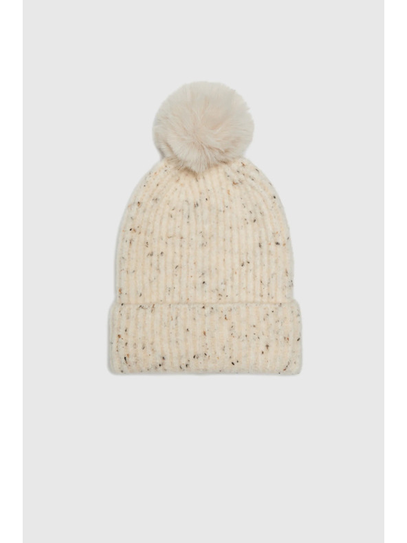 Moodo Topla kapa s pomponom bež Moodo
