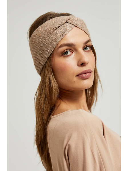 Moodo Traka za glavu ukrašena šljokicama bež Moodo