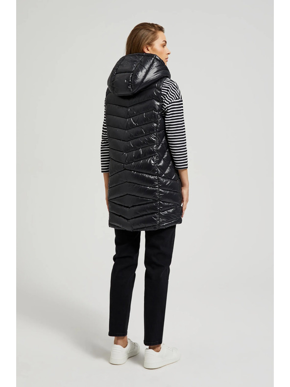 Moodo Prošiveni prsluk na patent crni Moodo