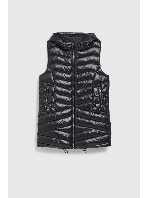 Moodo Prošiveni prsluk na patent crni Moodo