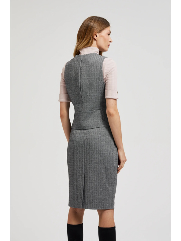 Moodo Elegantni prsluk sivi sa srebrnim gumbima Moodo