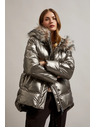 Moodo Metalna jakna s krznom na kapuljači bež Moodo