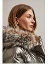 Moodo Metalna jakna s krznom na kapuljači bež Moodo