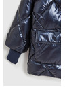 Moodo Prošivena metalna jakna s kapuljačom tamno plava Moodo