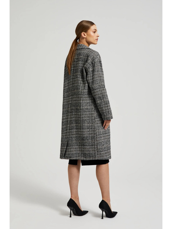 Moodo Oversize kaput kockasti crni Moodo