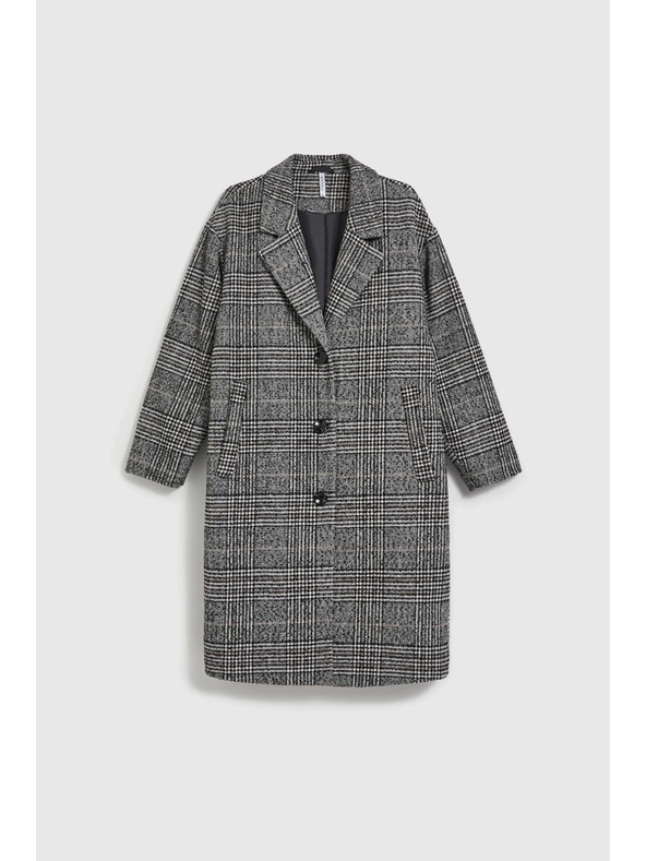 Moodo Oversize kaput kockasti crni Moodo