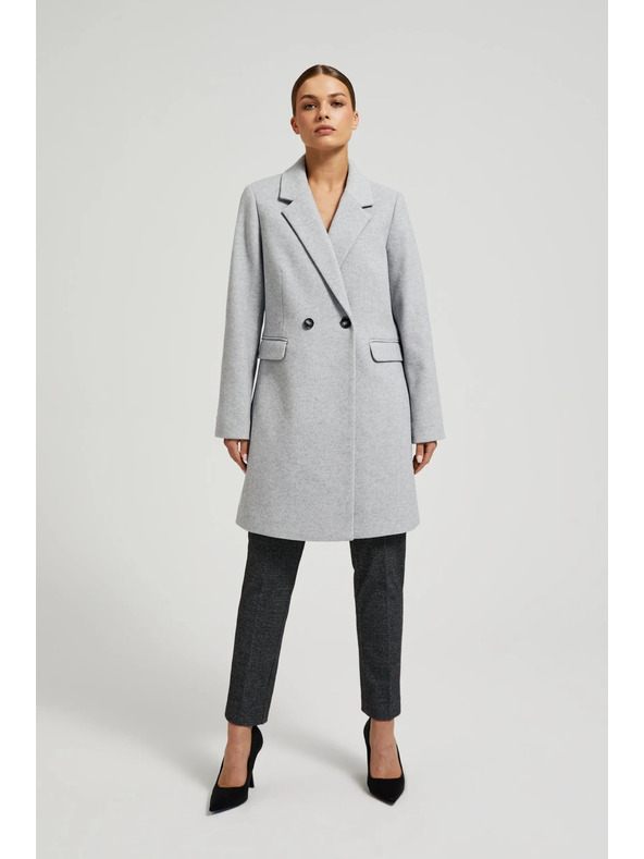 Moodo Jednostavni sivi kaput koji se zapinje na gumbe Moodo